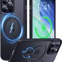 CASEKOO Patented 360 Spin Magnetic Stand for iPhone 14 Pro Max Case [Military Drop Protection] [Non-Slip Edge] [Compatible with MagSafe] Matte Shockproof Slim for 14 ProMax Case 6.7'', Black