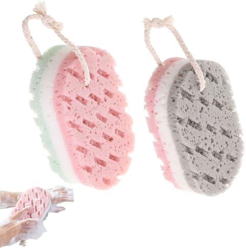 Heideryafei 1-Pack Large Size Cleansing loofah Bath Sponge, Shower deep exfoliating Sponge, Rich Foam Bath Sponge