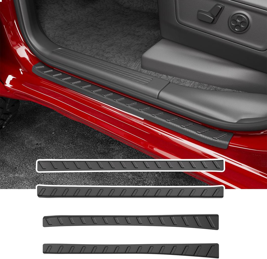 Exterior Door Sill Protector Compatible with 2019-2025 Dodge Ram 1500 Car Sill Guard TPE Car Door Protector Replacement for 2019-2025 Dodge Ram 1500 Accessories