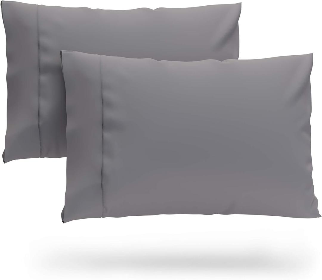 Cosy House Collection Premium Rayon Derived from Bamboo Pillowcase Set of 2 - Ultra Soft, Cooling & Breathable Bedding (King, Grey)