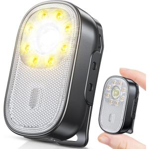 500LM Ultra Bright Mini EDC Flashlight Rechargeable, 10 Modes Running Lights for Runners with Spot & Flood Light, IP65 Waterproof Small Clip on Flashlight for Walking, Camping, Hiking, Work