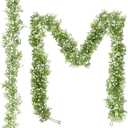 Artificial Flower,5.9 FT-2 Pcs Real Touch Faux Hanging Baby Breath Garland,Fake Babys Breath Gypsophila for Wedding Arch Flowers, New Year Decor, Baby Shower, and Home Decor(White)
