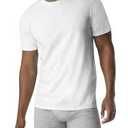 Hanes Mens Cotton, Moisture-wicking Crew Tee Undershirts, Multi-packs, White - , Large US