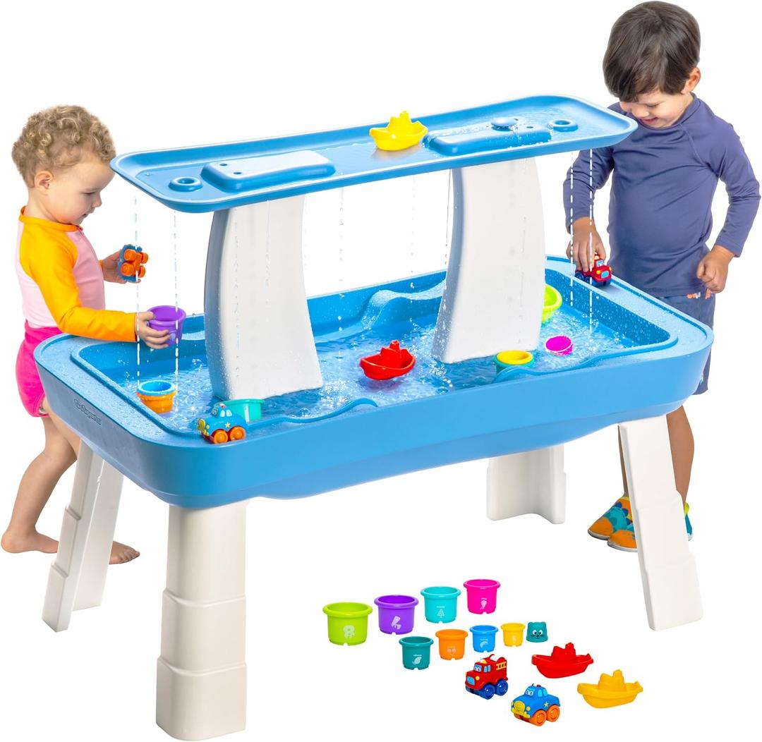 GoSports Water Table With Pump for Toddlers Ages 1.5-4 Years - Outdoor Play Table for Kids With Integrated Circulating Pump, Large