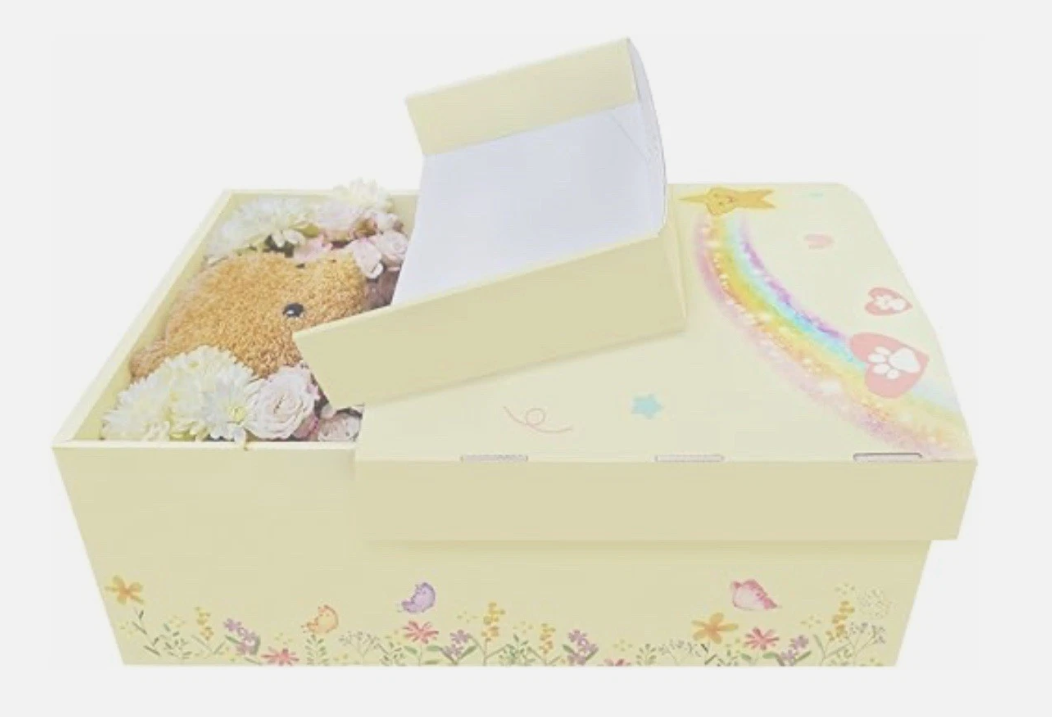 Eco-Friendly Pet Casket - Biodegradable Cardboard Coffin for Mid-Sized Pets up to 15lbs-33lbs (21.6" L) for Dog, Cat, Rabbit Thoughtful Memorial & Burial Box