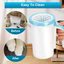 Rechargeable Automatic Dog Paw Cleaner, Dog Paw Washer Cup, 2 in 1 Portable Pet Paw Cleaner with Soft Silicone Brush, 7.4V High Power, Dog Foot Washer Suitable for Big Dog and Cat Grooming (Blue)