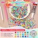 2 x 5000Pcs 4mm Rhinestones Bedazzling Kit with Tools, Colorful Jelly Resin Rhinestones for Bedazzling, Flatback Resin Gems for Crafts, Bedazzler Kit for Clothing Shoes DIY Face Makeup Tumblers