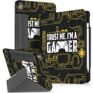 for iPad A16 Case/10th Generation Case - 10.9 Inch 2022 Tablet Cover with Pen Holder for Women Boys Girls Men Cute Cartoon Cool Funny Funda for iPad 11th 11 Inch 2025, Gamer