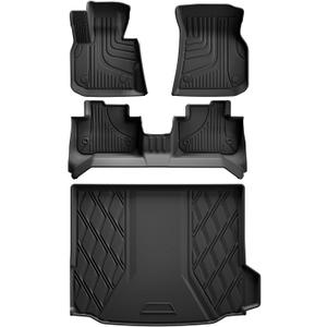 Original Floor Mats and Cargo Liner Compatible with 2018-2024 BMW X3 - Custom Fit All Weather TPE Rubber Floor Liners for BMW X3 30i M40i X3M (Only for car Without Spare tire) (Not Fit X3 xDrive30e)
