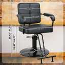 Salon Chair for Hair Stylist, Hydraulic Pump Hair Salon Chair Black