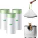 Drawstring Litter Box Trash Bags 17.6lb Capacity, Compatible with Loupurr L1 Self-Cleaning Litter Box