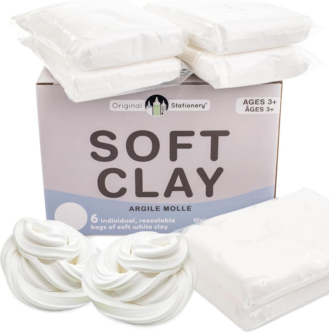 Original Stationery Soft Clay for Slime Making - Moldable Modeling Clay for Kids, Blend with Glue & Shaving Foam for Butter Slime, 1.3 Lbs/600g - Fun Birthday Gift - Mix-in Supplies