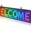 HCTCPALS P10 Outdoor LED Sign 39''x8'' Full-Color Programmable High-Brightness IP65 Waterproof LED Display with WiFi & USB Control,Scrolling Message Board for Business Advertising-Text/Image