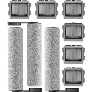 Nukisa Vacuum Mop Replacement Parts Compatible with Tineco Roller Brush, Suitable with FLOOR ONE S5, FLOOR ONE S5 Pro Cordless Vacuum Cleaner, Set Refill Includes 3 Roller Brushes and 6 Vacuum Filters