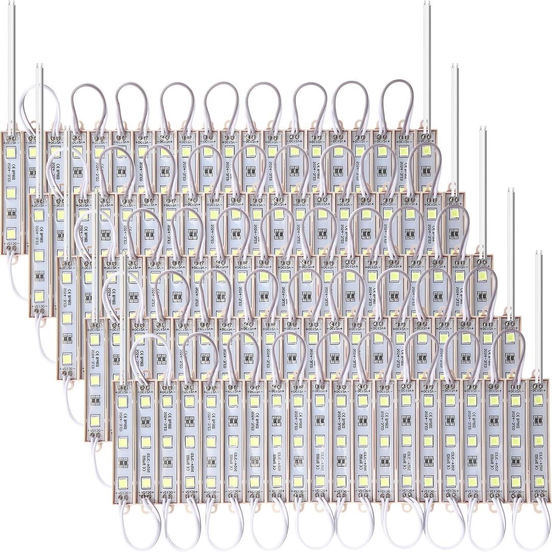 Rossesay 100 Pcs Christmas LED Replacement Lights for Inflatables White 12000k 100ft 5054 SMD 120lm Per LED Module Waterproof Inflatable Light Replacement with Tape Adhesive Backside
