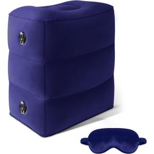 Inflatable Foot Rest Pillow for Airplane - Kids Car Bed with 3 Layers Height Adjustable,Portable Leg Rest for Under Desk,Travel Essentials Great for Office,Home,On Road,Leak-Proof