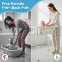 Baby Bathtub with Stand,Collapsible Infant Bath Tub | Large Capacity Newborn Toddler Shower with Thermometer & Soft Cushion for Baby 0 to 36 Months