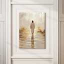 MIVASIJO Jesus Walking on Water Wall Art Christian Wall Decor Biblical Stories Wall Painting Inspirational Religious Prints Jesus Picture Decoration for Living Room Bedroom Church 12x16 in