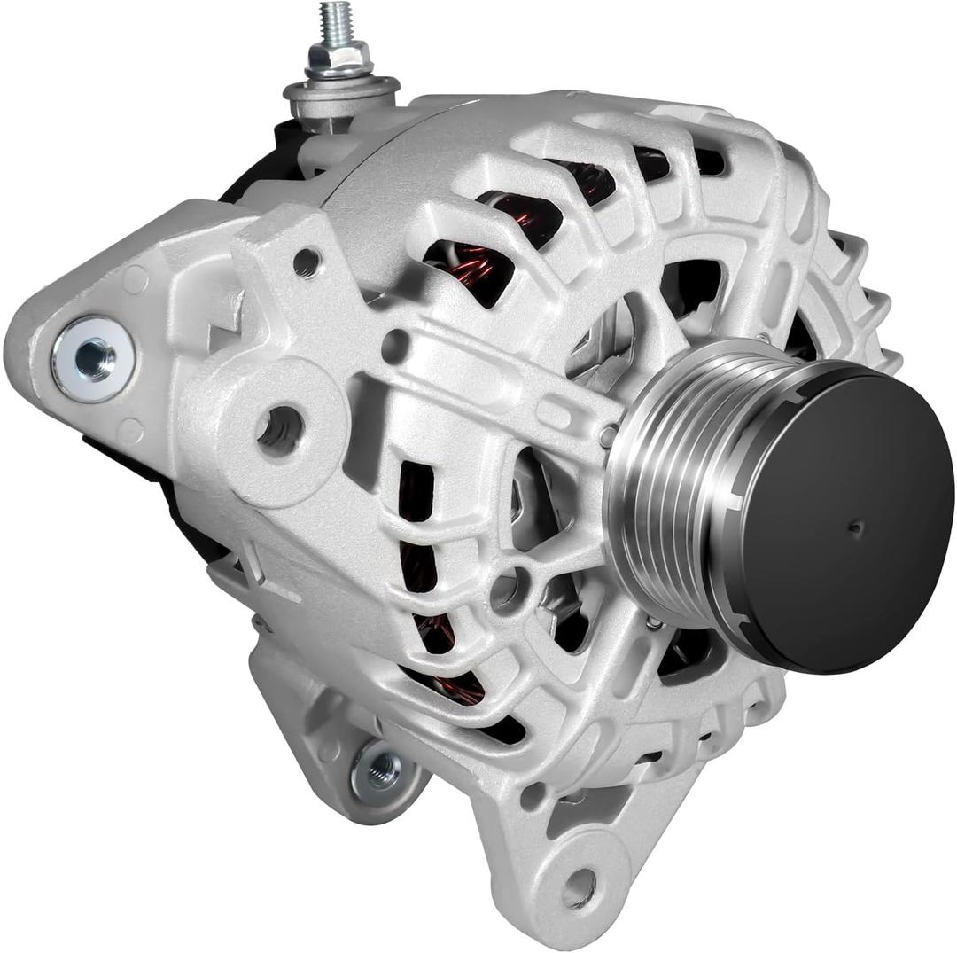 11648N New Alternator Replacement for L4 2.5L Nissan Rogue 2014-2018, 12V 120A 6-Groove Clutch Pulley Clockwise, 23100-4BA0A, 23100-4BA0B, TG12C152