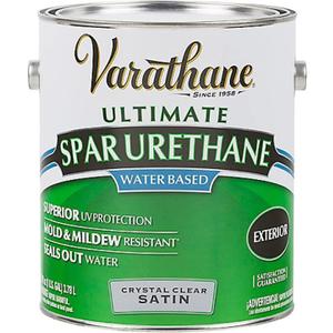 RUST-OLEUM 1 gal Brands 250231 Clear Varathane, Diamond Water-Based Spar Urethane, Satin, 1-Gallon