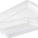 6-Pack 14" x 9" Clear Large Plastic Serving Trays, Reusable Serving Platters for Dessert, Fruit, Snacks, Cookies, Heavy Duty Food Serving Tray for Kitchen, Party