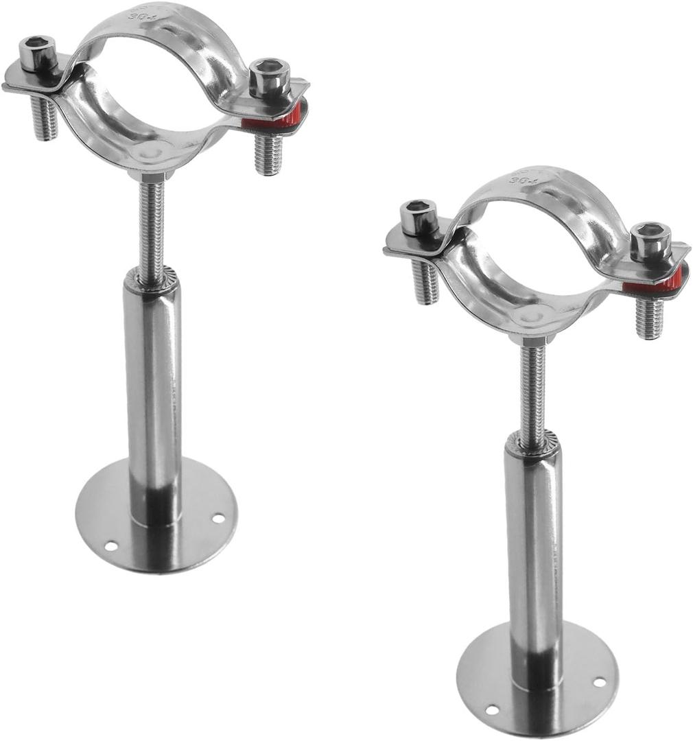 Wall Mount Pipe Supports,Ceiling Mount Pipe Strap Clamp,TTZEZE 304 Stainless Steel Adjustable Pipe Bracket Holder Pipe Straps with Screws for PVC Metal Water Pipe Tube Fitting (38-40mm/1.5-1.6'')