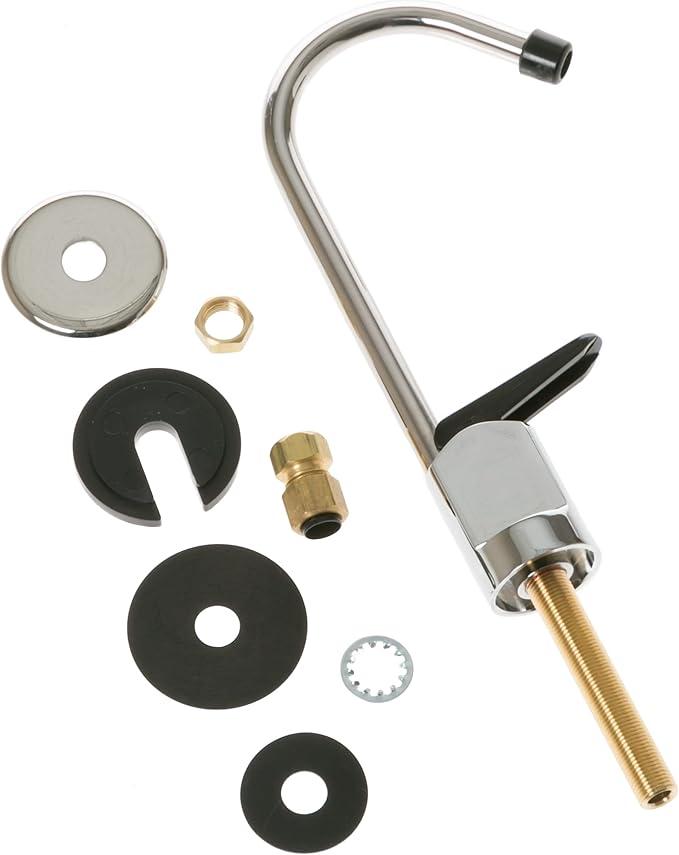 GE Kitchen Faucet |Single-Handle Faucet for Kitchen or Bathroom | Compatible With GE Water Filtration System & Various GE Models for Kitchen Sink | Sleek Chrome and Black Design