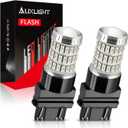 AUXLIGHT LED Strobe/Flash Brake Tail Light Bulbs 3157 3156 LED Bulb Red 320% Brighter 3057 3056 4157 T25 Led Bulbs for Tail Stop Brake Lights (Brilliant Red, Pack of 2)