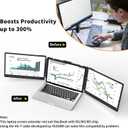 Laptop Screen Extender 14.2" 1080P FHD IPS, Portable Triple Monitor for 13-17" Laptops, Portable Screen for Laptop with Dual Speakers, Plug-Play with Type-C/HDMI/USB-A for Mac/Wins/Chrome