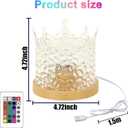 Northern Lights Ocean Wave Projector Crown Light, 16 Colors Gradual Rotating Water Ripple Lamp, Wave Night Light with Remote Control for Bedroom Living Office Restaurant Bedroom Bar