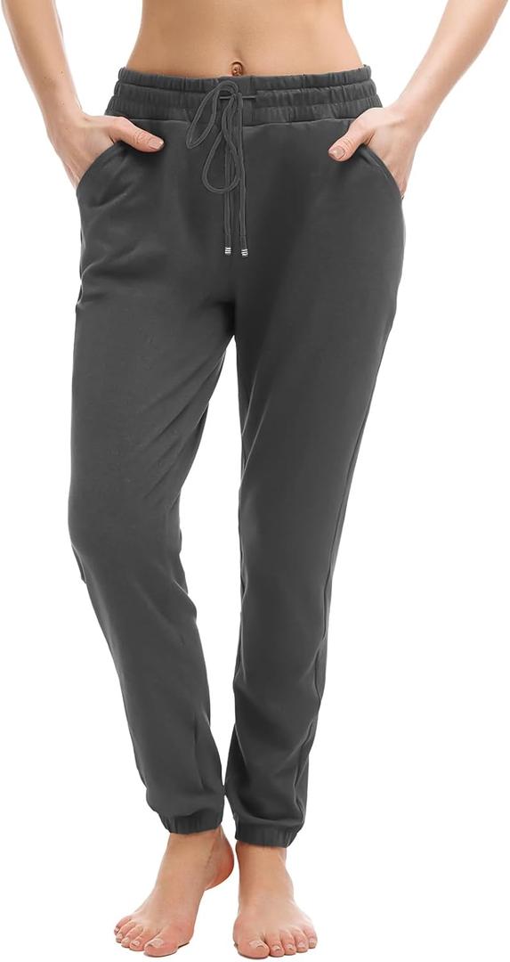Walifrey Womens Joggers with Pockets, Drawstring Sweatpants Women for Lounging Jogging Workout and Gym (X-Large, Grey)