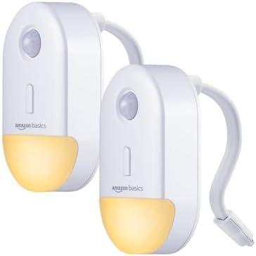 Amazon Basics Color Changing LED Toilet Bowl Motion Sensor Light, Battery Operated, 2 Pack, White