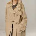 Kedera Bow Toggle Trench Coat Jacket Women Trendy 2025 Casual Long Sleeve Lapel Collar Fashion Winter Peacoat Outfits