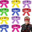 ZOIIWA 48 Pcs Karate Headband Karate Birthday Party Decorations Karate Themed Headband for Kids Boys Girls (Colorful)