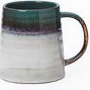 Mkour 23oz Extra Large Ceramic Coffee Mugs, Handmade Cup, Big Tea Cups with Large Handle for Office and Home, Microwave and Dishwasher Safe (Ink Green)