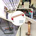 10" Copper Ground Bar Kit,900A Grounding Busbar Bar with UL Recognized SM40 Insulators Rated Uimp up to 7.4KV