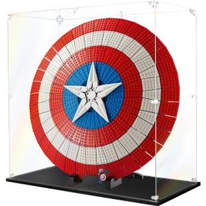 Clear Acrylic Display Case Self Assembly for Lego 76262 Acrylic Display Box Alternative Glass Case for Lego Captain America's Shield 76262 (50x25x50cm, 19.7x9.8x19.7inch)
