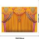 Indian Backdrop 7x5ft India Pooja Marigold Yellow Curtain Photography Background for Wedding Diwali Traditional Festival Party Decorations