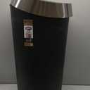 Umbra Vento Kitchen Trash Can with Open Top, Large 16-Gallon (62 L) Capacity, Black/Nickel