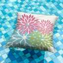 DFXSZ Outdoor Throw Pillow Covers 16x16 Inch Set of 2 Waterproof Spring Summer Geometric Elegant Pink Blue Green Outdoor Easter Pillow Covers for Patio Furniture Garden Couch 168B16