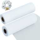 TONIFUL 2 Rolls 10 Inch White Decorative Mesh Ribbbon Rolls, Fabric Mesh for Mesh Wreath Supplies, Front Door Wreath Crafts Tree Decor Christmas NewYears Halloween Decoration (10 yds/roll)