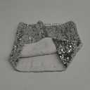 Women's Sequin Tube Top Stretchy Sleeveless Crop Tops Metallic Sparkly Tube Tops for Halloween Party Clubwear, S, Silver