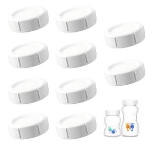 Travel and Storage Lids Compatible with Dr. Browns Wide Neck Baby Bottles, Replacement Airtight Caps Dr Brown Wide-Mouth, Pack of 10