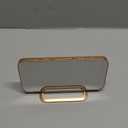 Slim LED Digital Alarm Clock, Mirror Surface for Makeup, with Diming, Large Display, Easy Setting, USB Charger Ports, Modern Bedroom, Desk, Office Living Room Decor, Christmas Birthday for Women Girl (Gold)