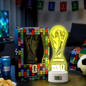MESUCA FIFA World Cup 2026 Trophy Night Light, Decoration & Souvenir Acrylic LED Lamp with 7 Colors & 3 Modes, Soccer Gifts for Boys, Girls, Kids, World Cup 2026 Merchandise