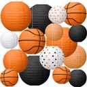 Bencailor 16 Pcs Basketball Party Decorations Basketball Hanging Paper Lanterns Sports Themed Paper Lanterns Ceiling Decor for Birthday Party Baby Showers Classroom Home Decor(Classic Style)