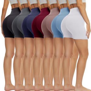 TNNZEET 5 Pack Biker Shorts for Women - 5''/8''/3'' High Waisted Workout Tummy Control Spandex Gym Shorts for Yoga Athletic XL