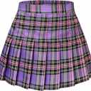 Joe Wenko Girls Women's Pleated Skirt, High Waist School Uniform A-Line Short Skirt, 11-12 Years 