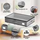 Under Bed Storage with Wheels, No Assemble Required 5.5 inches height grey under bed storage bins,Low Profile Rolling Underbed Shoe Storage containersdorm underbed storage drawers