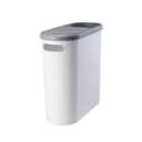 Bathroom Small Trash Can with Lid, 2.1 Gallon Slim Garbage Can Bathroom with Press Top Lid, White Rectangular Trash Bin Waste Basket for Toilet, Bedroom, RV, Camper
